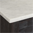 Bowery Hill 4-Drawer Marble Top Server in White and Weathered Espresso