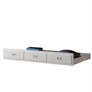 Bowery Hill Wooden Twin Daybed Trundle with Faux Drawers in White