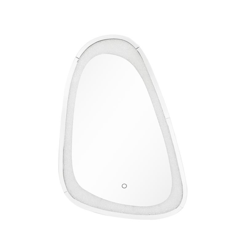 Bowery Hill Glass Wall Mirror with LED Lighting and Faux Diamonds