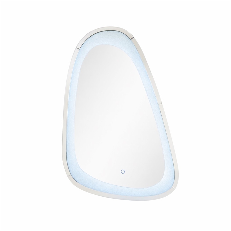 Bowery Hill Glass Wall Mirror with LED Lighting and Faux Diamonds