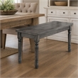 Bowery Hill Wooden Dining Bench with Turned Legs in Weathered Gray
