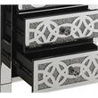 Bowery Hill Glass Accent Table with 3 Drawers in Mirrored Faux Diamonds
