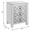 Bowery Hill Glass Accent Table with 3 Drawers in Mirrored Faux Diamonds