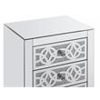 Bowery Hill Glass Accent Table with 3 Drawers in Mirrored Faux Diamonds