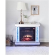 Bowery Hill LED Electric Fireplace in Mirrored and Faux Diamonds