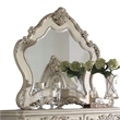 Bowery Hill Mirror with Arched Floral Frame in Antique White Finish