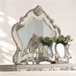 Bowery Hill Mirror with Arched Floral Frame in Antique White Finish