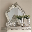 Bowery Hill Mirror with Arched Floral Frame in Antique White Finish