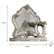 Bowery Hill Mirror with Arched Floral Frame in Antique White Finish