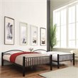 Bowery Hill Full Over Full Metal Bunk Bed with Ladder in Black
