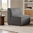 Bowery Hill Gray Velvet Armless Accent Chair with Wood Frame
