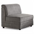 Bowery Hill Gray Velvet Armless Accent Chair with Wood Frame