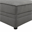 Bowery Hill Gray Velvet Armless Accent Chair with Wood Frame