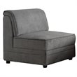 Bowery Hill Gray Velvet Armless Accent Chair with Wood Frame