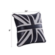 Bowery Hill Union Jack Accent Cushion Set in Black Leather/Linen