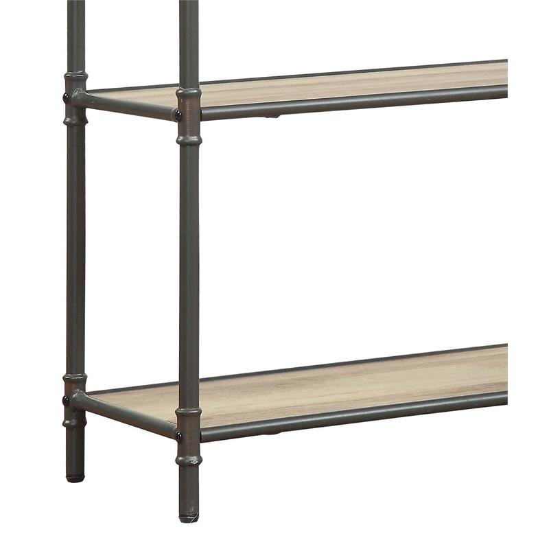 Bowery Hill 3-Tier Rectangular Bookshelf in Antique Oak and Sandy Gray