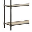 Bowery Hill 3-Tier Rectangular Bookshelf in Antique Oak and Sandy Gray