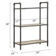 Bowery Hill 3-Tier Rectangular Bookshelf in Antique Oak and Sandy Gray