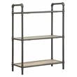 Bowery Hill 3-Tier Rectangular Bookshelf in Antique Oak and Sandy Gray