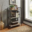 Bowery Hill 3-Tier Rectangular Bookshelf in Antique Oak and Sandy Gray