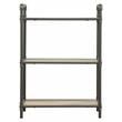 Bowery Hill 3-Tier Rectangular Bookshelf in Antique Oak and Sandy Gray
