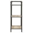 Bowery Hill 3-Tier Rectangular Bookshelf in Antique Oak and Sandy Gray