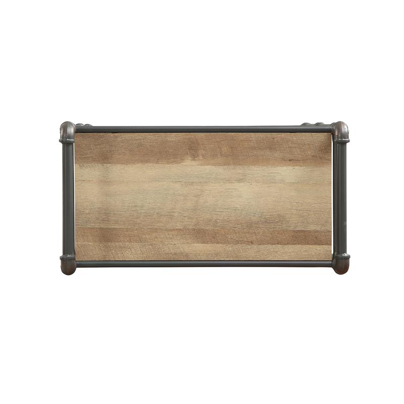 Bowery Hill 3-Tier Rectangular Bookshelf in Antique Oak and Sandy Gray