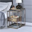 Bowery Hill 2-Piece Glass Nesting Table in Antique Brass Finish