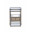 Bowery Hill 2-Piece Glass Nesting Table in Antique Brass Finish