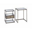 Bowery Hill 2-Piece Glass Nesting Table in Antique Brass Finish