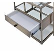 Bowery Hill 2-Piece Glass Nesting Table in Antique Brass Finish