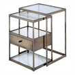 Bowery Hill 2-Piece Glass Nesting Table in Antique Brass Finish