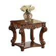 Bowery Hill Cherry Finish End Table with Scrolled Trim and Bottom Shelf