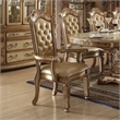 Bowery Hill Upholstered Arm Chair Set in Synthetic Leather and Gold