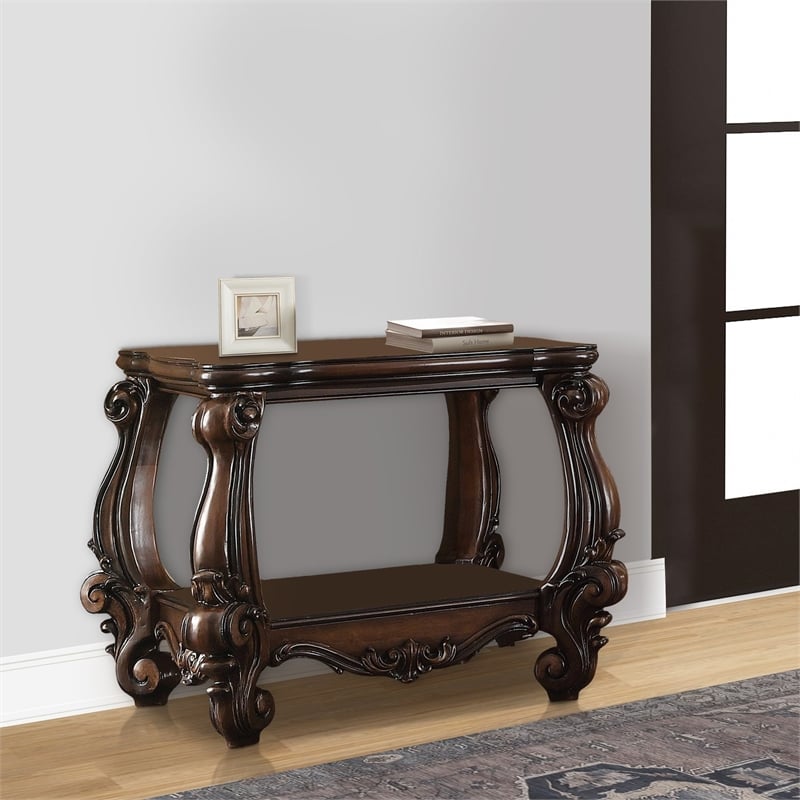 Bowery Hill Square End Table with Shelf in Cherry Oak Finish