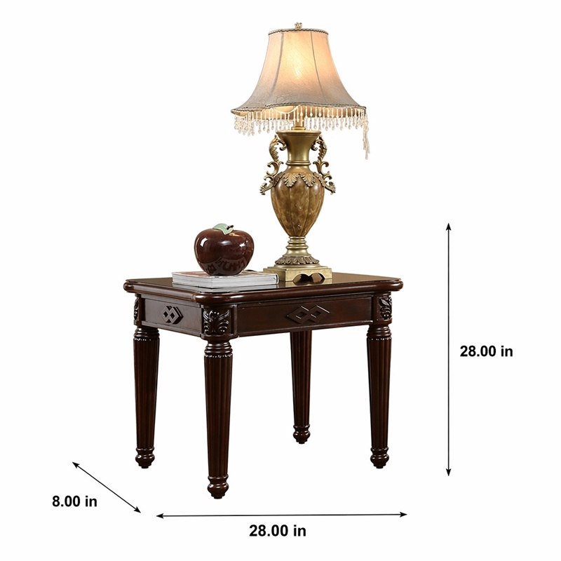 Bowery Hill End Table with Wooden Top in Espresso Finish