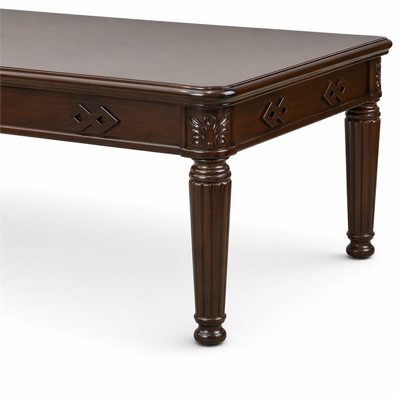 Bowery Hill Traditional Coffee Table with Wooden Top in Espresso Finish