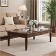 Bowery Hill Traditional Coffee Table with Wooden Top in Espresso Finish