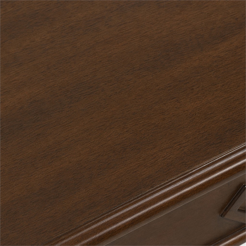 Bowery Hill Traditional Coffee Table with Wooden Top in Espresso Finish