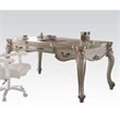Bowery Hill Executive Writing Desk in Bone White with 3 Drawers
