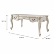 Bowery Hill Executive Writing Desk in Bone White with 3 Drawers