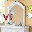 Bowery Hill Arched Dresser Mirror with Beveled Edge Frame in White
