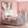 Bowery Hill Transitional Wooden Twin Bed with 2 Drawers in Gray