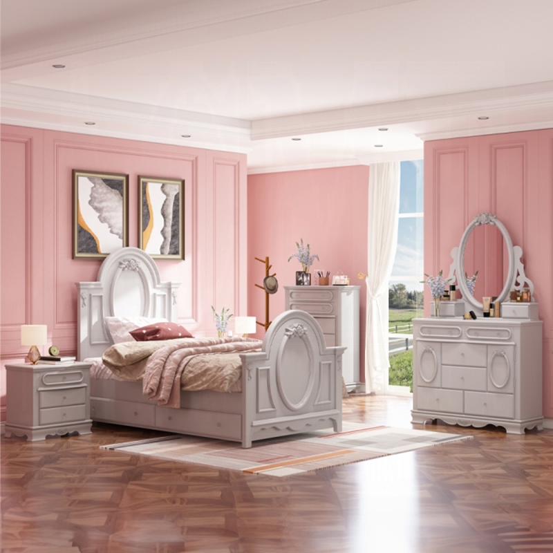 Bowery Hill Transitional Wooden Twin Bed with 2 Drawers in Gray