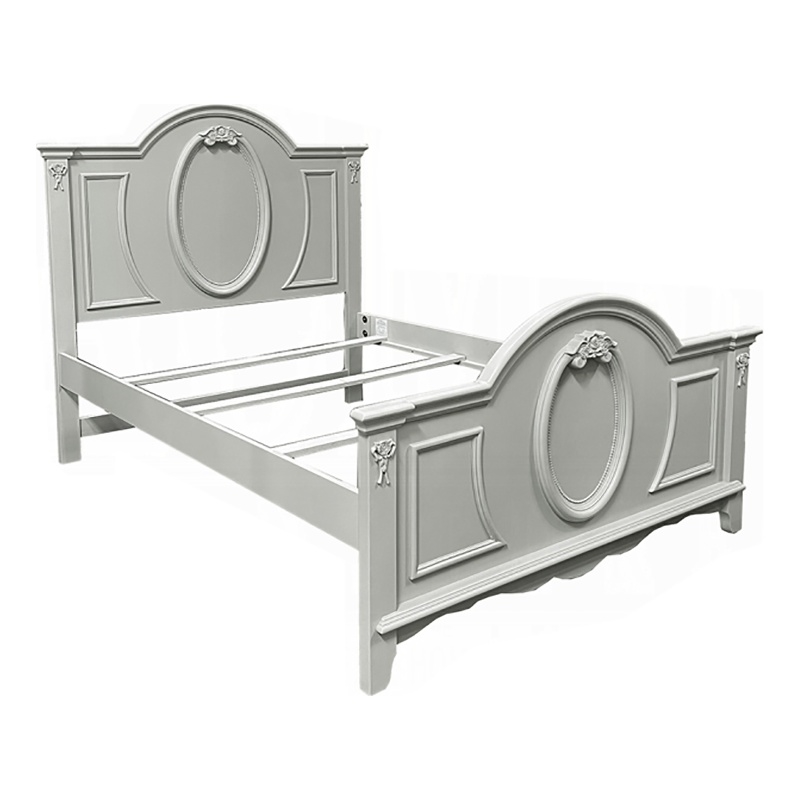Bowery Hill Transitional Wooden Twin Bed with 2 Drawers in Gray