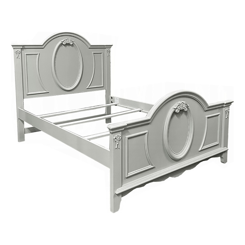 Bowery Hill Transitional Wooden Full Bed with 2 Drawers in Gray