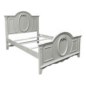 Bowery Hill Transitional Wooden Full Bed with 2 Drawers in Gray
