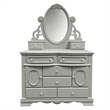 Bowery Hill Transitional Wooden Mirror with Jewelry Drawers in Gray