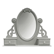 Bowery Hill Transitional Wooden Mirror with Jewelry Drawers in Gray