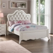 Bowery Hill Twin Bed with Button Tufted Synthetic Leather Headboard